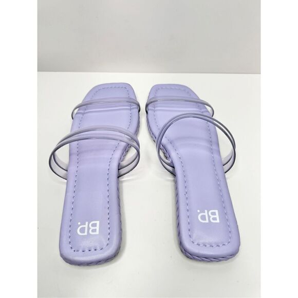 Nordstrom BP Viola Lilac Braided Flat Slide Sandals Size 6 Square Open Toe - Picture 5 of 7